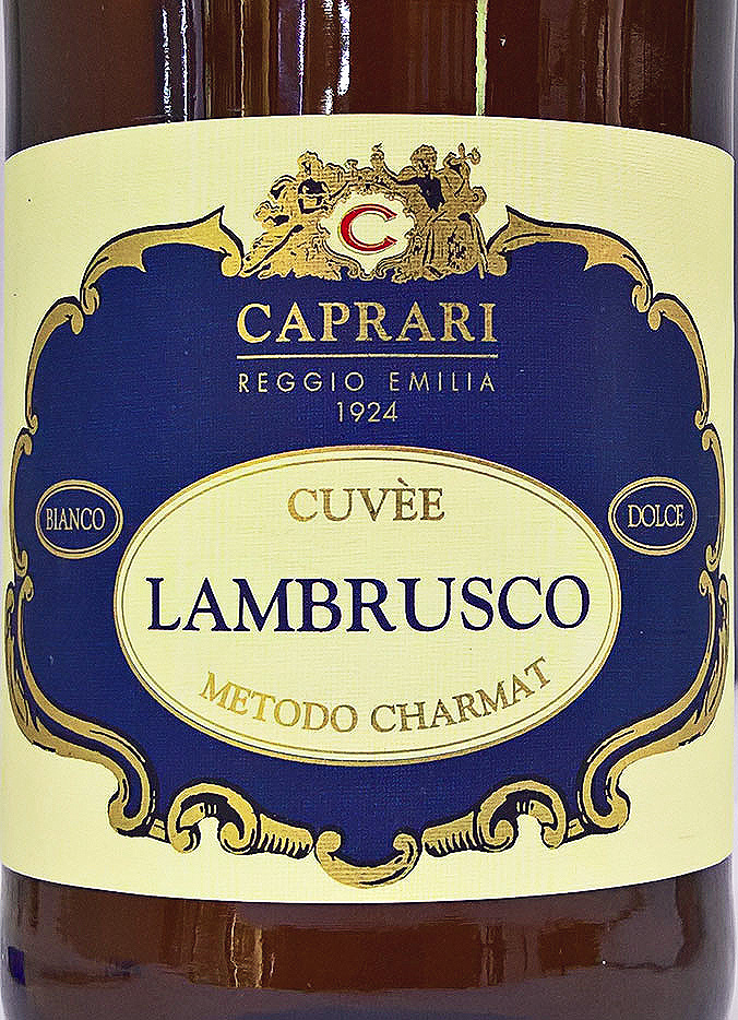 Этикетка Игристое вино Капрари Ламбруско Дель'Эмилия, белое сладкое, 0.75 л