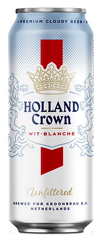 Пиво Холланд Краун Вит-Бланш светлое пастеризованное нефильтрованное креп 5,0%, емк 0.5 л ж/б