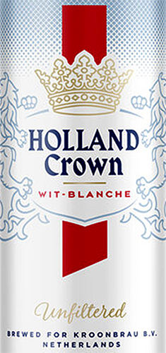 Этикетка Пиво Холланд Краун Вит-Бланш светлое пастеризованное нефильтрованное креп 5,0%, емк 0.5 л ж/б