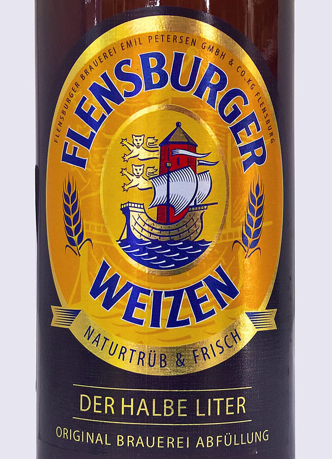 Этикетка Пиво Фленсбургер Вайцен Светлое Пшеничное Нефильтрованное Flensburger Weizen 5,1% 0,5л