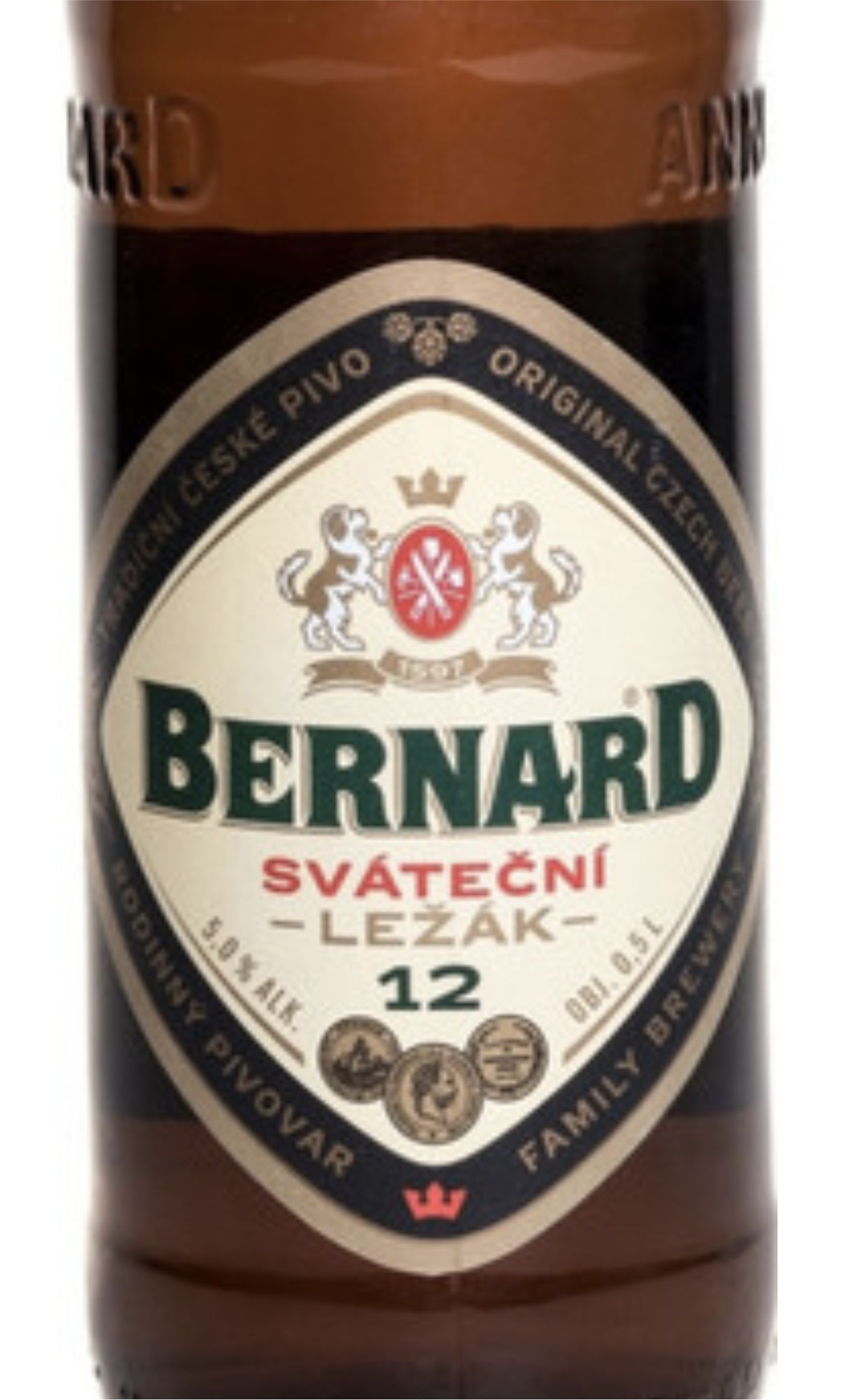 Этикетка Пиво Бернард Сватечни Лежак, светлое, 0.5 л