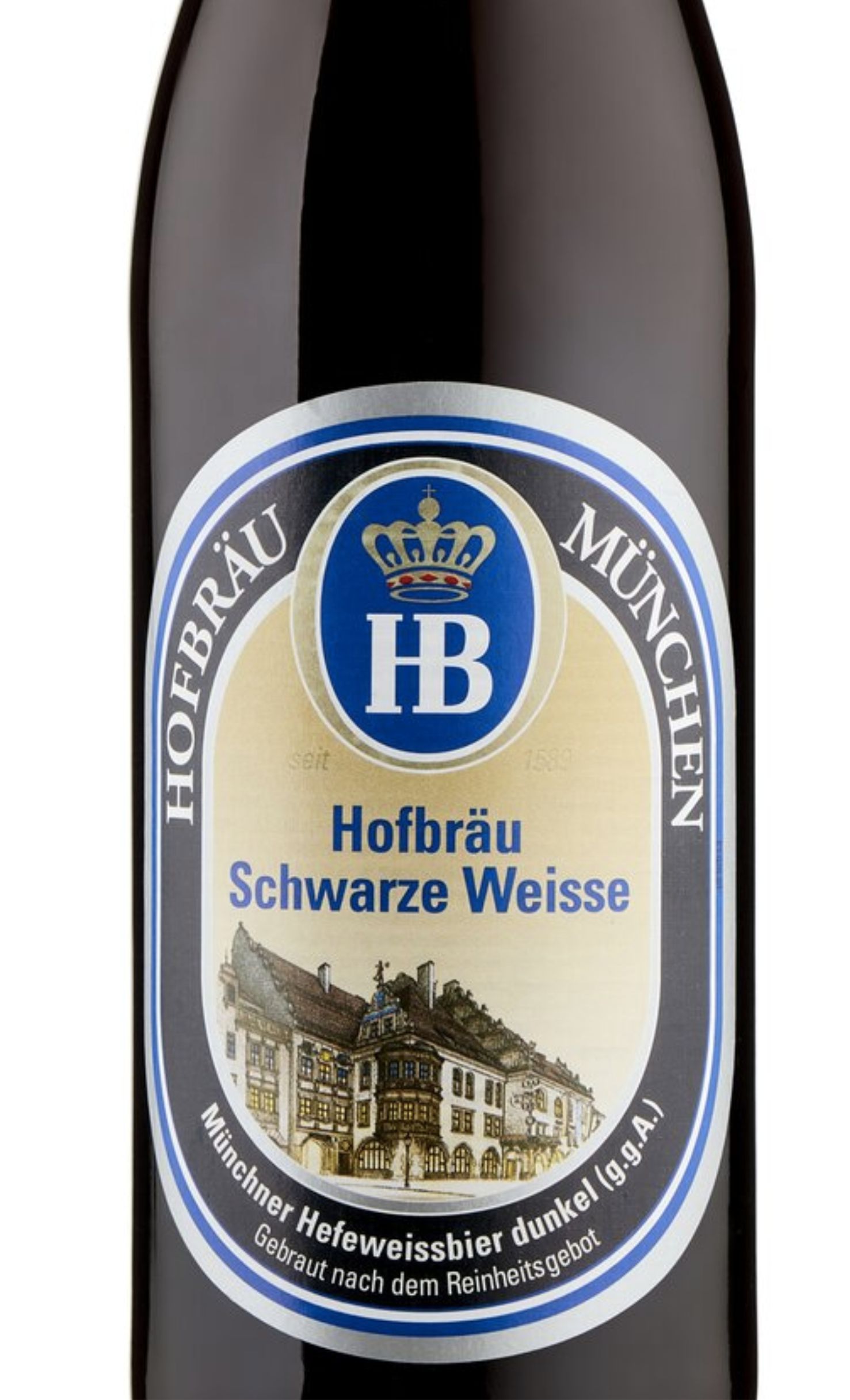 Этикетка Хофброй Шварце Вайс Пиво Темное Hofbrau Schwarze Weisse 5,1% 0,5л