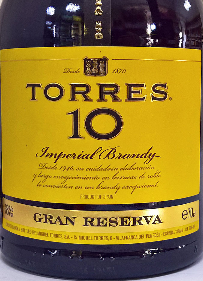 Бренди "Торрес 10" Гран Резерва, 0.7 л - купить в Smart Wine Shop